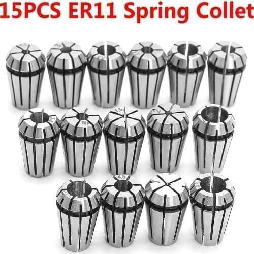 15PCS ER11 Spring Collet Set for CNC Engraving Machine & Milling Lathe Tool Tool Holder Freeshipping