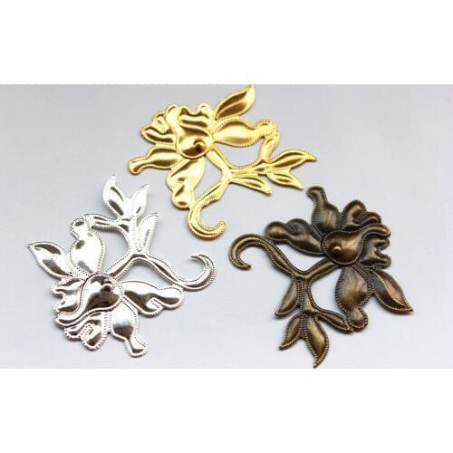 15pcs/lot Vintage bronze peony metal flowers handmade DIY home decoration embellishments