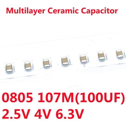 20PCS SMD Capacitor 0805 100uF 107M 2.5V 4V 6.3V X5R Ceramic Capacitor Error of 20