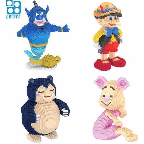 4 styles Pig Lady blocks Long Nose Man figures diamond children Arabic Lamp God blocks Assembly bricks toys brinquedos #7096