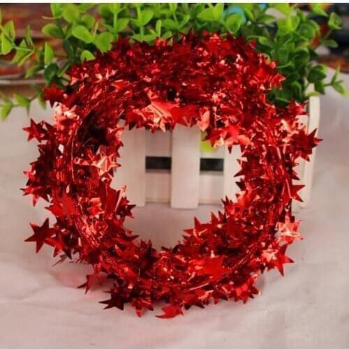 5m Hanging Star Pine Garland Christmas Tree Garland Decor 5 Colors Christmas Decoration Ornament