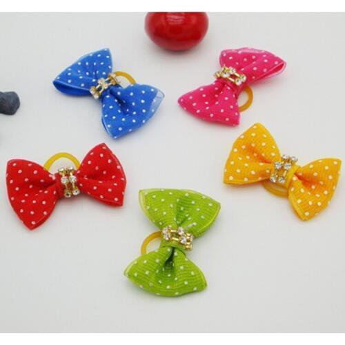 Pet dog hair double diamond jewelry Tactic capitatum rubber band dog hairpin Yorkshire 50pcs
