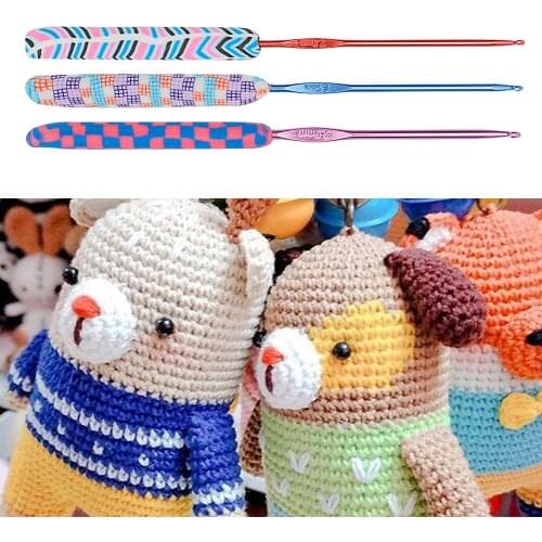 9PCS Ceramic Handle Knitting Needles Crochet Hooks Weave Crochet Needles Set Sweater Knitting Yarn Knit Hook Tools DIY Supplies