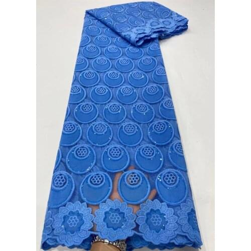 African Lace Fabric 2021 High Quality Sky Blue Lace Nigerian Sequins Lace Fabric French Mesh Lace Fabric For Wedding Dress