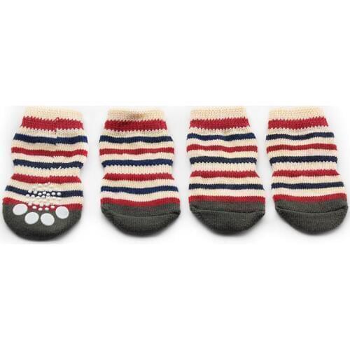 Armi store Three Color Stripes Classic Dog Sock Dogs Latex Skid-Proof Socks 6081058 Pet Supplies