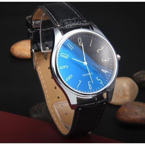Fashion Casual Mens Quartz Wristwatch Black Leather Mens Dress Watch Business Watch Reloj Hombre Relogio Masculin Mens Gifts