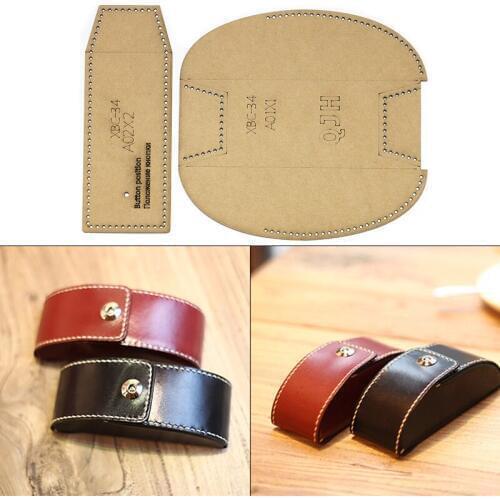 1Set DIY Kraft Paper Template New Glasses Case Sunglasses Storage Box Leather Craft Pattern DIY Stencil Sewing Pattern 6cm*16cm