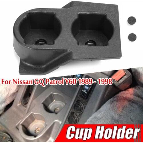 Black Car Center Console Cup Holder Cup Drink Holder Stand Outer Cover Cup Holder For Nissan GQ Patrol Y60 1989-1998 Plastic
