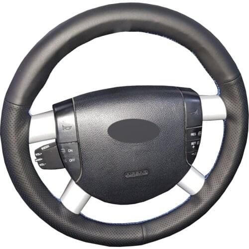Black PU Faux Leather DIY Hand-stitched Car Steering Wheel Cover for Ford Mondeo Mk3 2002 2003 2004 2005 2006