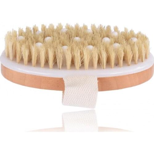 Wooden Body Massager Cleaning Massage Soft Beads Bristles Bath Brush Bath Shower Scrubber Body Skin Care