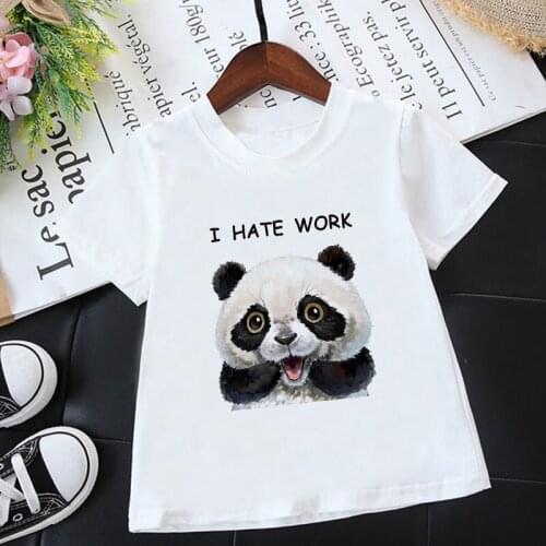 Children T-shirt Boy Toddler Summer Short Sleeve Funny Oh My God Girl Tshirt Panda Cartoon Kids Clothes Kawaii Girl T Shirt Cute