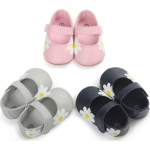 Baby Shoes Hook & Loop Infant Newborn Baby Girl Princess Non-SlipBaby Shoes Solid First Walkers