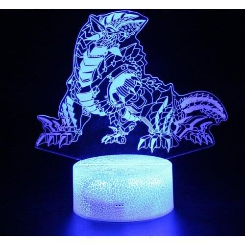 Kids Led Lights Toys Dinosaur RGB Color USB Lamp Gifts 3d Nightlight Illusion Monster Hunter Monsters Dragon Figure Lamp