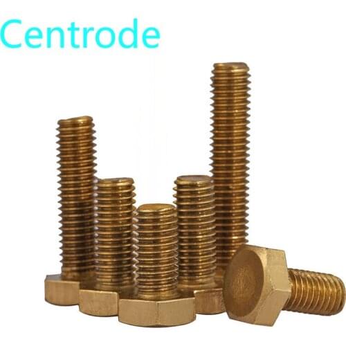 DIN933 manufacturer wholesales environmental protection brass outer hexagon bolt copper screw copper outer hexagon m6m8 10PCS