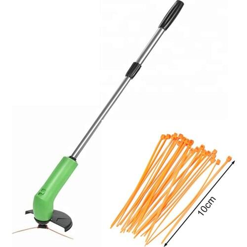 Electric Grass Cutter Machine Portable Grass Trimmer Cordless Lawn Weed Cutter Edger with Zip Ties Garden Mowing Power Tool Kits