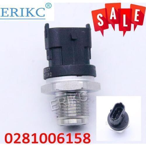 ERIKC 0 281 006 158 Fuel Rail Pressure Sensor 0281006158 20792328 21407309 3843100 30677300 For IVECO OPEL VAUXHALL SAAB VOLVO
