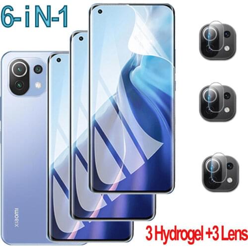 Mi11 Hydrogel Film For Xiaomi Mi 11 Lite 5G Smartphone Hidrogel Xaomi Mi 11 Pro Ultra Camera Lens Film Xaiomi Mi 11i Screen Protector Not Glass Curved Full Cover Protective Film Mi 11Lite