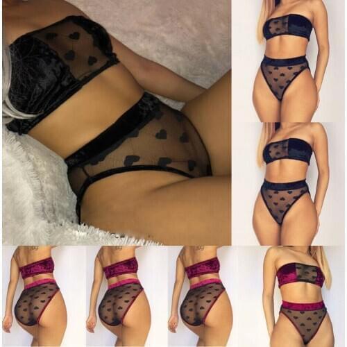 2pcs Set Fashion Womens Sexy Lingerie Corset Lace Push Up Vest Top Bra Panty Set Sleepwear G-string Underwear Suit 2020 New