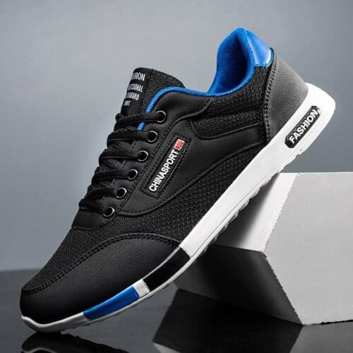 Fashion Men Sneakers Mesh Casual Shoes Men Lace-up Leather Vulcanize Shoes Spring Summer Breathable Walking Sneakers Zapatillas