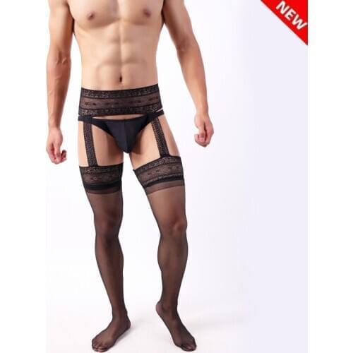 Mens Stockings Stitching Stockings False Socks Ultra-thin Pantyhose Mens Stockings Ultra-thin Silk Transparent Body Stockings