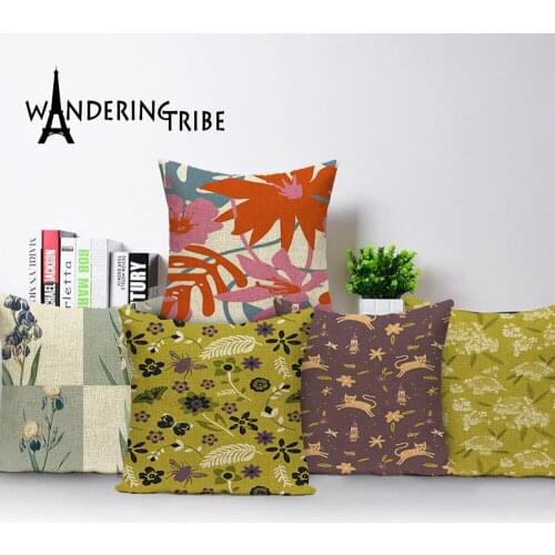 Flower Plant Cushion Cover Tropical Jungle Pillow Decorative Linen Sofa Pillow Case Square Decoration Cushions Cove Dakimakura