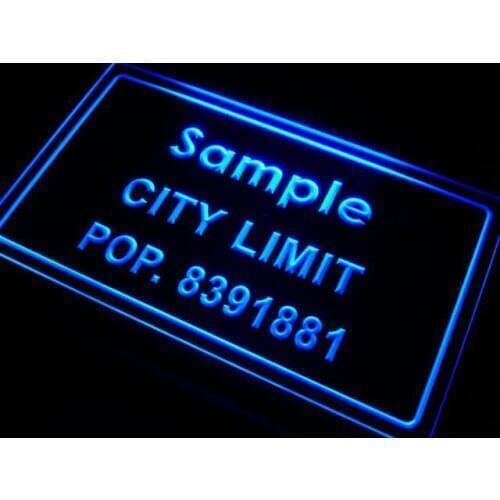 T-tm Personalized Custom City Limit Name With Population Decor Neon Light Signs with On/Off Switch 7 Colors 4 Sizes