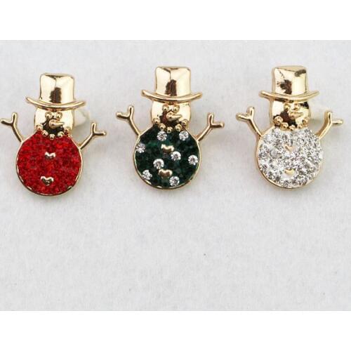 3colors New Interchangeable Accessory With Crystal Christmas Snowman Diy Snap Buttons 20mm Fit Button Snaps Bracelet Jewelry