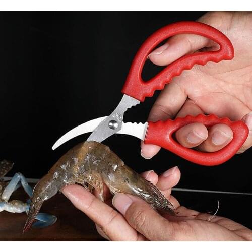 Lobster Fish Shrimp Crab Scissors Shrimp Seafood Shells Scissors Stainless Steel Sharp Seafood Shears Kitchen Shears Tools SN404