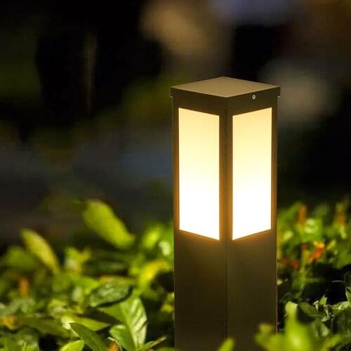 Outdoor Solar Post Lawn Light Waterproof Solar Garden Pillar Light Lawn Bollard Light Villa Courtyard Landscape Stand Lights