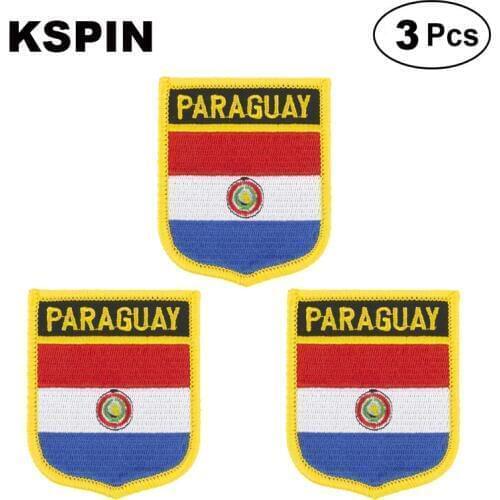 Paraguay Shiled Shape flag patches national flag patches for Cothing DIY Decoration