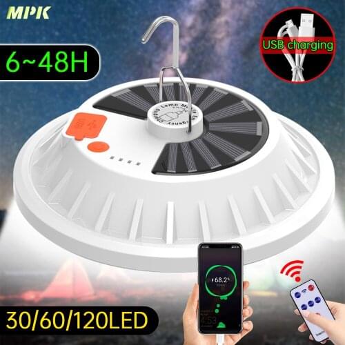 MPK Portable Camping Light Lantern Lamp Camp 2in1 Solar/USB Rechargeable Battery LED Lantern Outdoor/Tent/Hiking/Yard Waterproof