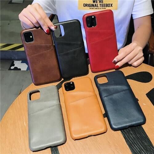 Luxury PU Leather Case for iPhone XS MAX X XR 8 7 Plus 6 6S Hard Back Cover Card Slot Wallet Phone Case for iPhone 12 11 PRO MAX