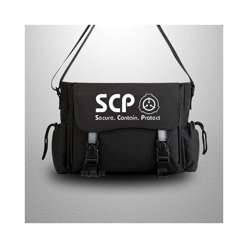SCP Secure Conta Messenger Bag Casual Anime Cosplay Student Cover Shoulder Bag For Men Teenagers