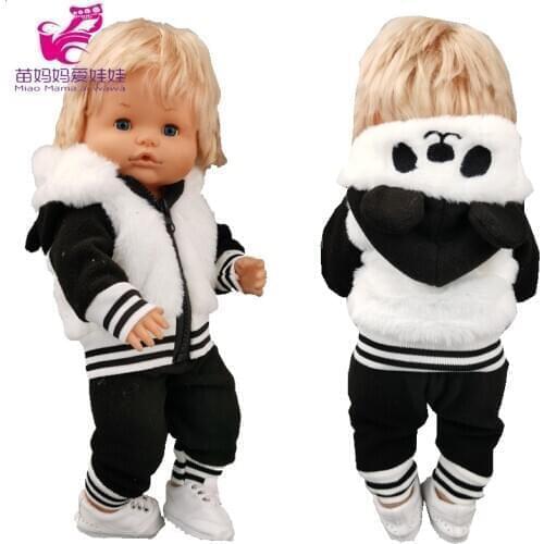 17 inch baby doll clothes panda jacket Nenuco Ropa y su Hermanita doll hoodie fur coat