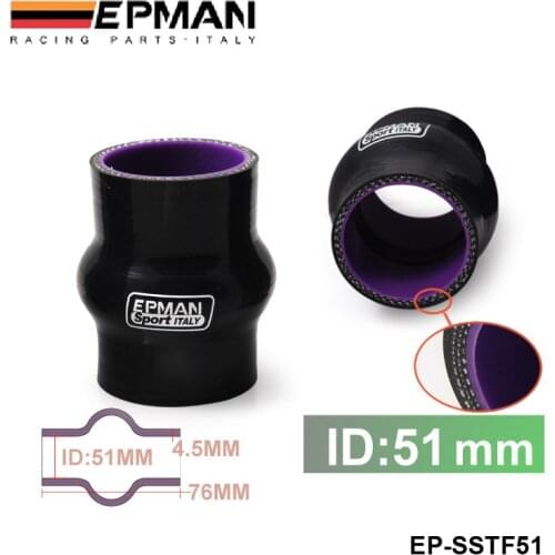 2" 51mm Silicone Hump Coupler Hose Black Reinforced Turbo Coupling For VW GOLF GTI 2.0T FSI TURBO MK5 03-09 EP-SSTF51