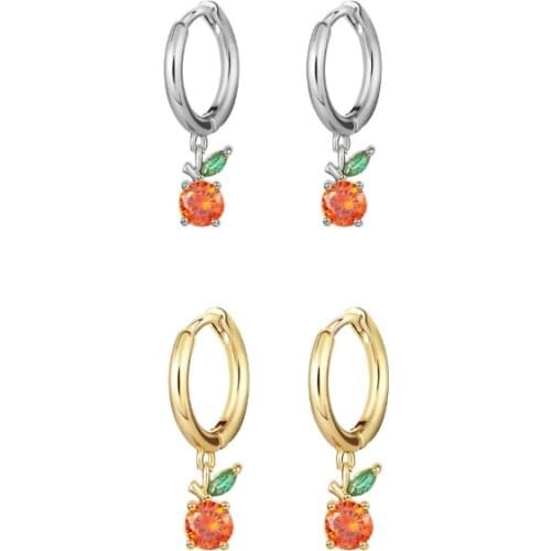 Shiny Side New Accessories Crystal Fruit Drop Earrings for Women Cute Cherry Pineapple Grapes Gift Earrings Jewelry Pendientes