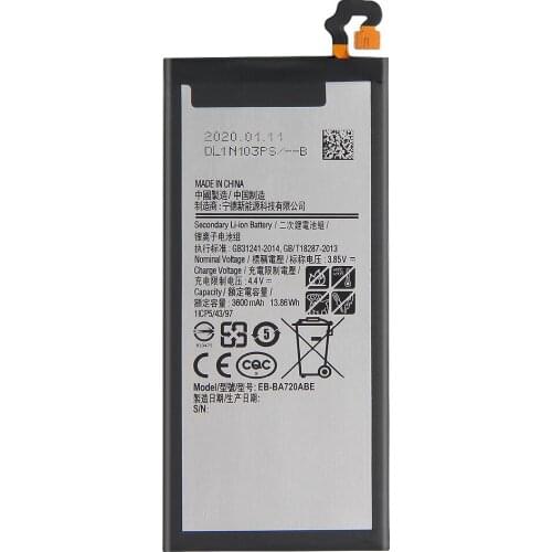 SAMSUNG Original Replacement Battery EB-BA720ABE For Samsung GALAXY A7 2017 Version A720 SM-A720 3600mAh Authentic Battery