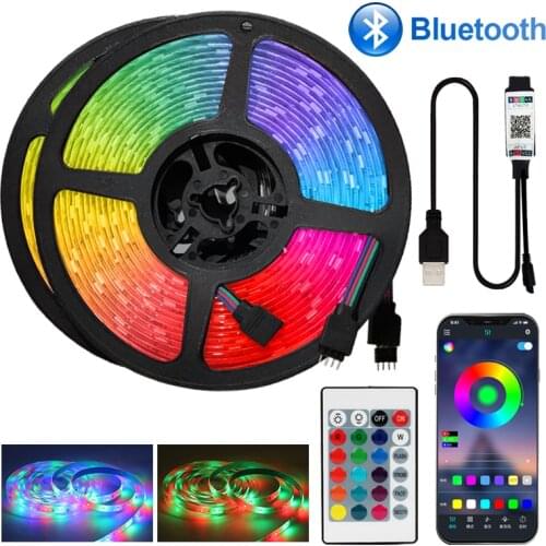 LED Strip 5V Lights Bluetooth USB 3Key Control IR Ribbon Neon Led Lights RGB 2835DC Flexible Ribbon Tape Diode PC TV Backlight