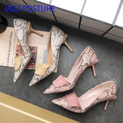 New arrival 2019 snake print sexy heels party shoes fashion heels elegant shoes fetish high heels women pumps evening shoes buty