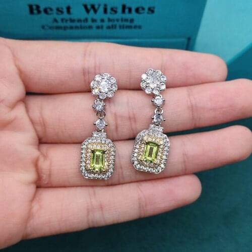 Gorgeous yellow diamond Water Drop Charm Women Drop Earring Wedding Band Jewelry High Quality Earrings 18k gold earrings