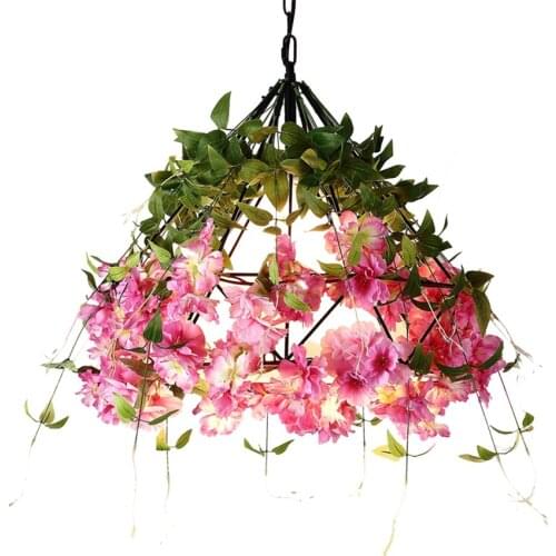 Vintage pink plant pendant lights Living room kitchen music bar restaurant lights industrial hanging lamps lighting fixtures