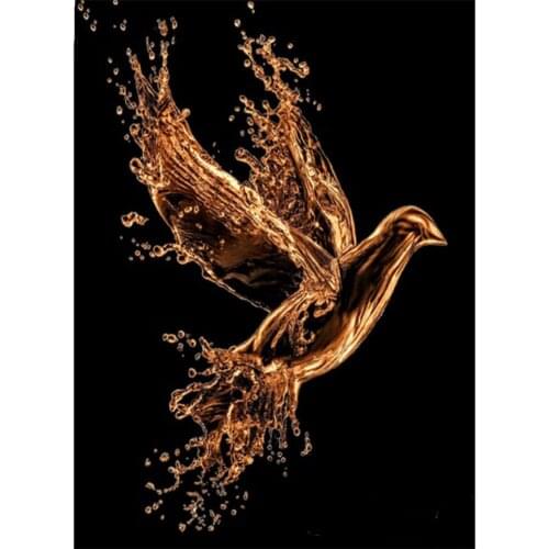 Yujohom Abstract Golden Bird Diy Mosaic Diamond Painting Full Square Drill Crystal Mosaic Rhinestone Embroidery Sale Decoration