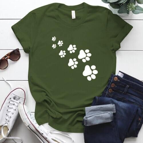 Cats Footprints Graphic T Shirts Femme Plus Size S-5xl Tops Women 2020 Casual Short Sleeve Harajuku Woman Tshirts Ropa De Mujer