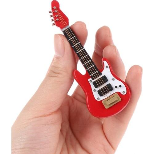1:12 Dollhouse Miniature Music Electric Guitar for Kids Musical Toy House Decor
