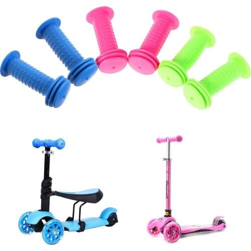 1 Pair Children Kids Solid Color Bicycle Grips Short Handle Rubber Anti Slip Scooter Cycling Handlebar for Bike Parts