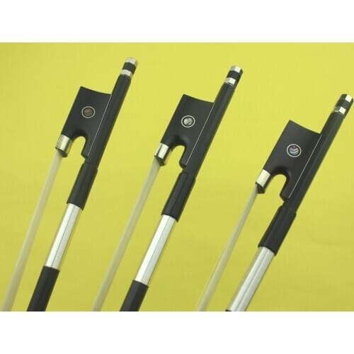 10 pcs pro straight black 4/4 Carbon fiber violin bow ebony frog pretty inlay