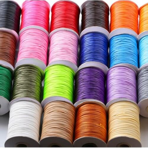 10Yards/lot 1mm Leather Line Waxed Cord Cotton Thread String Strap Necklace Rope For Jewelry Making DIY Bracelet Supplies