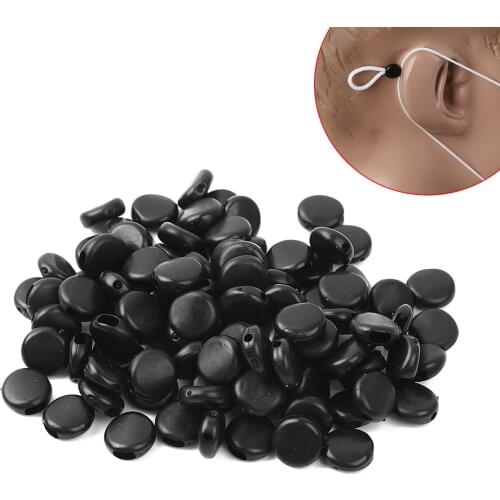 100pc Plastic Mask Stopper Ear Cord Drawstring Button Adjustable Spiral Bead Anti-slip Mask Buckle Elastic Band Cap Mask Stopper