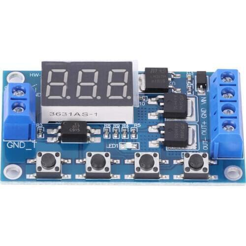 12 24V Timer Delay Switch Circuit Board Trigger Cycle Timing Dual MOS Tube Control