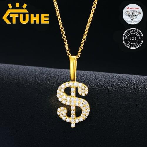 2021 Fashion Bling Moissanite Top Quality 100% 925 Sterling Silver Pendant Necklace For Women Men Hip Hop Jewelry Drop Shipping